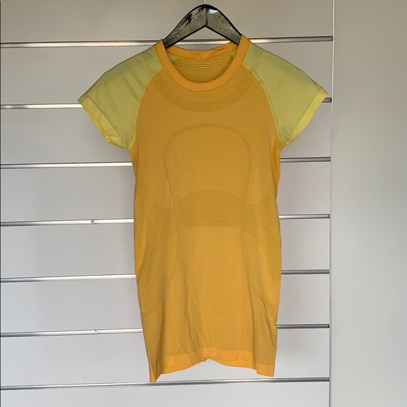 lululemon athletica Tops - LULULEMON form-fitting shirt, yellow